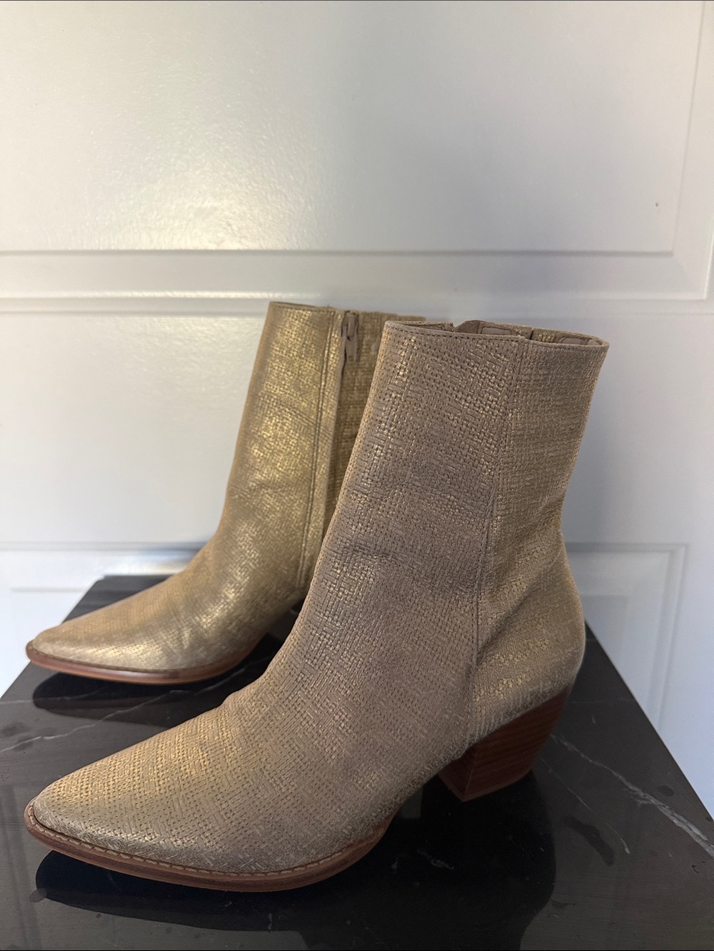 Matisse Metallic Gold Ankle Booties